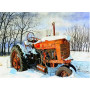 Tracteur Rouillé sous la Neige d'Hiver Diamond Painting