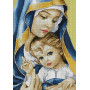 Virgin Mary and Baby Jesus diamond painting shiny rhinestones blue gold