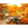 Pont d'Automne aux Couleurs Flamboyantes Diamond Painting