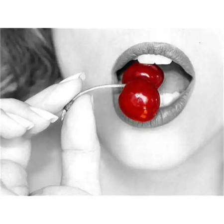 Bouche Rouge aux Cerises Diamond Painting