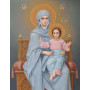 Vierge Marie et Enfant Jésus sur Trône Décoré Diamond Painting