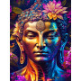 Bouddha Dualité Dorée et Bleue Diamond Painting