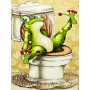 Grenouille Toilette aux Baies Rouges Diamond Painting