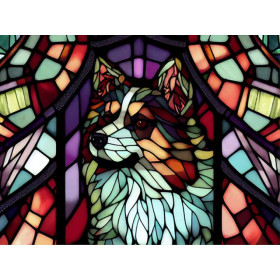 Chien Vitrail aux Couleurs Éclatantes Diamond Painting