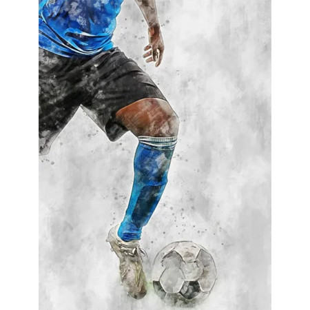 Joueur de Football en Action Aquarelle Diamond Painting