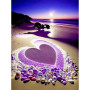 Cœur de Plage au Crépuscule Diamond Painting