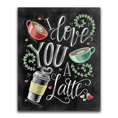 I Love You A Latte – Broderie Diamant Tasses de Café Diamond Painting