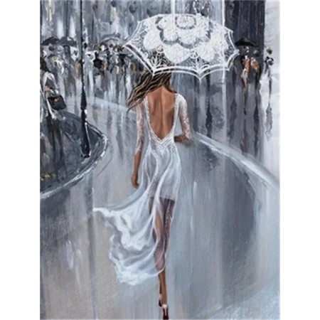 Élégance sous la Pluie Impressionniste Diamond Painting