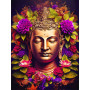 Bouddha Fleuri : Sérénité Dorée et Éclat Floral Diamond Painting