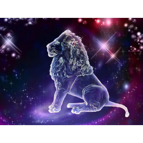 Lion de Lumière : Constellation Royale en Broderie Diamant Diamond Painting