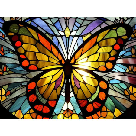 Papillon Vitrail Lumineux Diamond Painting