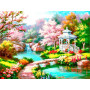 Pavillon Printanier au Bord de la Cascade Diamond Painting