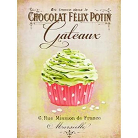 Cupcake Vintage Chocolat Felix Potin Diamond Painting