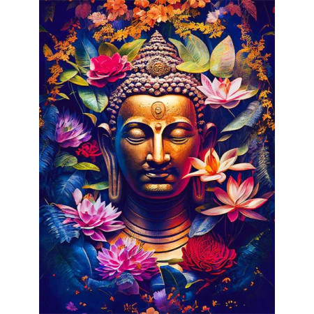 Bouddha Doré au Jardin de Lotus Diamond Painting