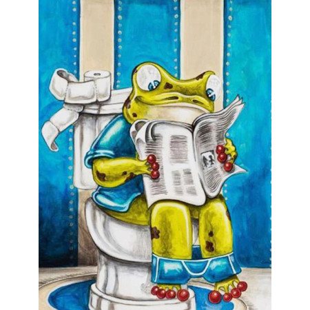 Grenouille Toilette Humoristique Diamond Painting