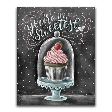 Cupcake à la Fraise sous Cloche Diamond Painting