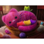 Chat rose pelote laine strass brillants diamond painting terminé