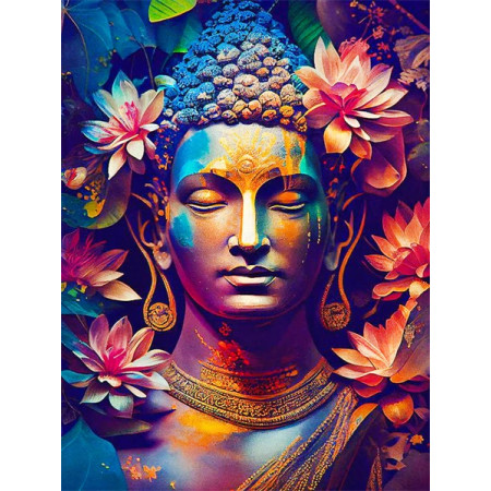 Bouddha Méditatif aux Lotus Sacrés Diamond Painting