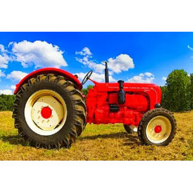 Tracteur Vintage dans les Champs de Chaume Diamond Painting