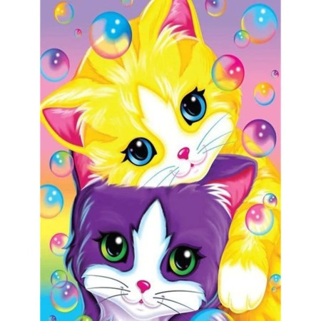Duo de Chatons Arc-en-Ciel Diamond Painting