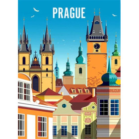Prague aux Toits Colorés Diamond Painting