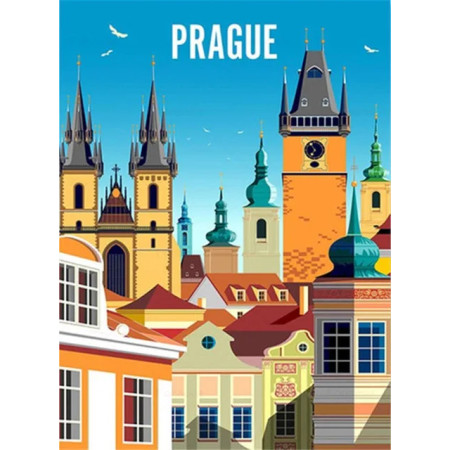 Prague aux Toits Colorés Diamond Painting