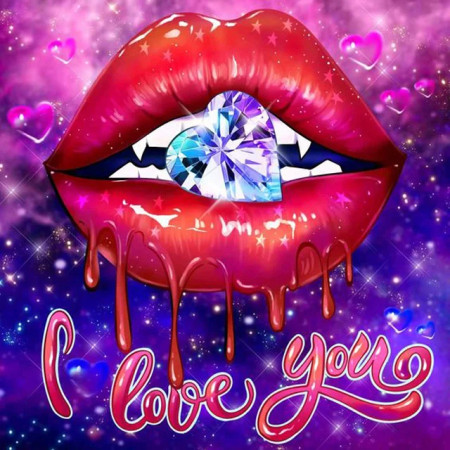 Lèvres de Diamant : Baiser Cosmique Diamond Painting