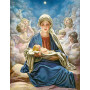 Vierge Marie et l'Enfant Jésus entourés d'Anges Diamond Painting