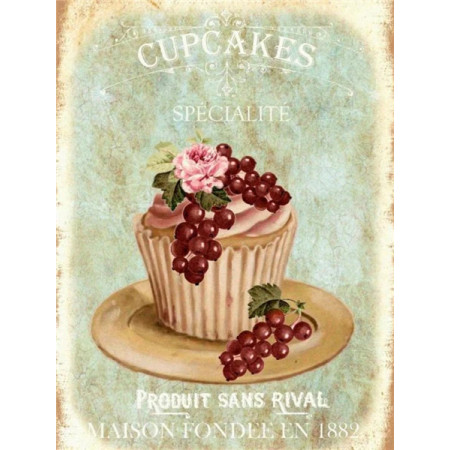 Cupcake Vintage aux Groseilles Diamond Painting