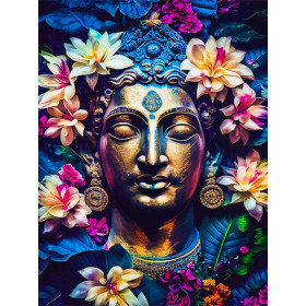 Buste Divin aux Fleurs Tropicales Diamond Painting