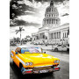 Taxi Jaune sous le Ciel de La Havane Diamond Painting