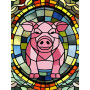 Cochon Vitrail aux Couleurs Joyeuses Diamond Painting