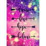 Quatre Mots Inspirants sous un Ciel Cosmique Diamond Painting