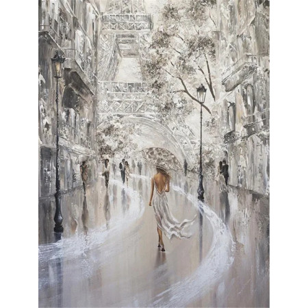 Élégance Parisienne sous la Pluie Diamond Painting