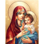 Vierge Marie et l'Enfant Jésus, Icône Sacrée en Broderie Diamant Diamond Painting