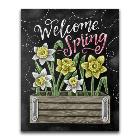 Bienvenue au Printemps : Jardinière de Narcisses Diamond Painting