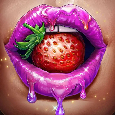 Bouche Violette à la Fraise Juteuse Diamond Painting