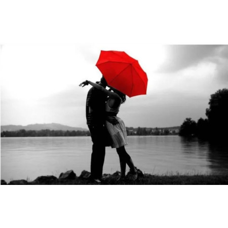 Baiser sous l'Orage Rouge Diamond Painting