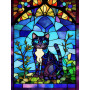 Chat Vitrail aux Yeux de Saphir Diamond Painting