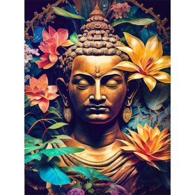 Bouddha Doré au Jardin de Lotus Diamond Painting
