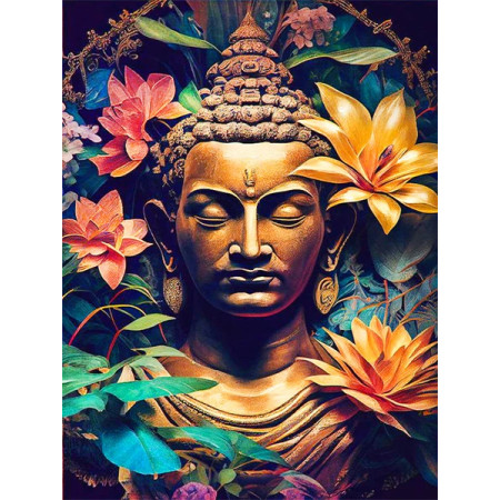 Bouddha Doré au Jardin de Lotus Diamond Painting