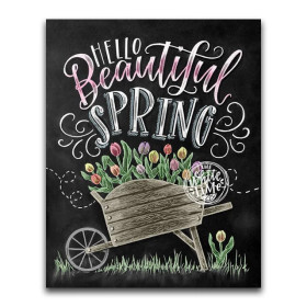 Brouette de Tulipes : Hello Beautiful Spring Diamond Painting