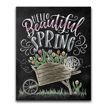 Brouette de Tulipes : Hello Beautiful Spring Diamond Painting