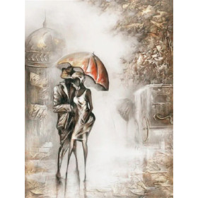 Amour sous la Pluie Urbaine Diamond Painting