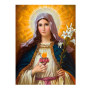 Vierge Marie aux Lys et au Cœur Immaculé Diamond Painting