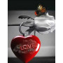 Love en Diamants : Cœur Rouge et Rose Blanche Diamond Painting