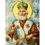Saint Nicolas le Thaumaturge : Icône Orthodoxe en Broderie Diamant Diamond Painting