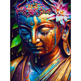 Bouddha Méditatif aux Perles Multicolores Diamond Painting