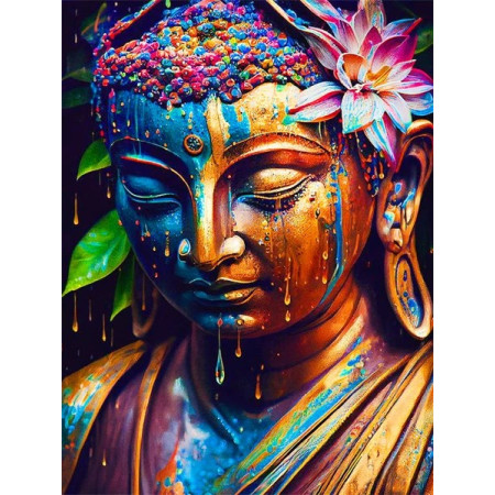 Bouddha Méditatif aux Perles Multicolores Diamond Painting