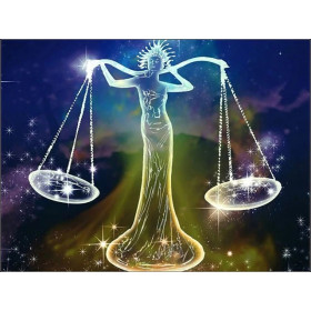 Balance Céleste : Portrait Astrologique Lumineux Diamond Painting